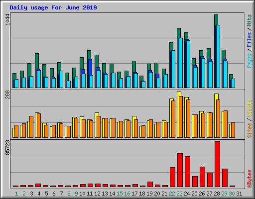Daily usage for June 2019