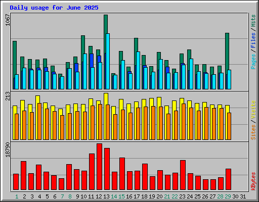 Daily usage for June 2025