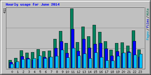 Hourly usage for June 2014