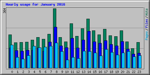 Hourly usage for January 2016