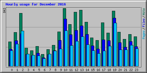 Hourly usage for December 2016