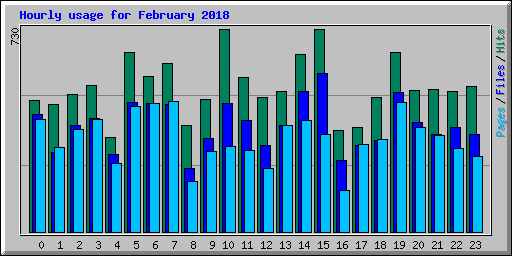 Hourly usage for February 2018