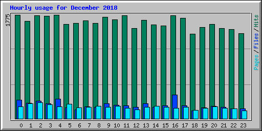 Hourly usage for December 2018