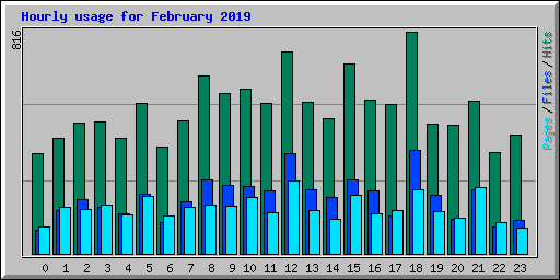 Hourly usage for February 2019