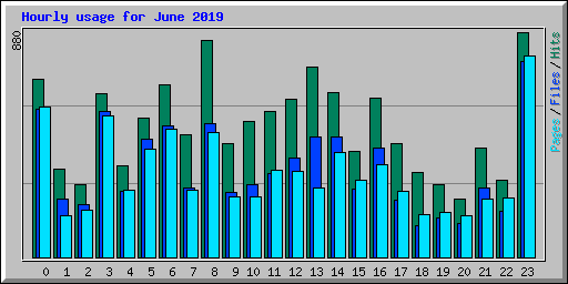 Hourly usage for June 2019