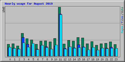 Hourly usage for August 2019