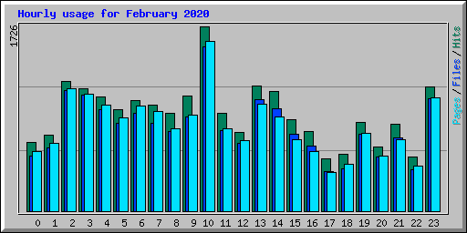 Hourly usage for February 2020