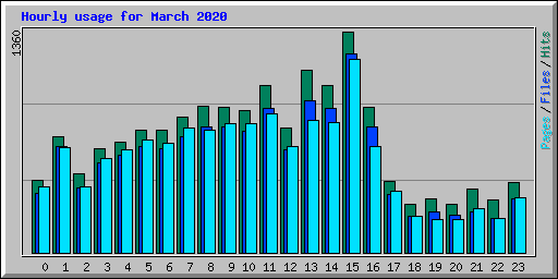 Hourly usage for March 2020