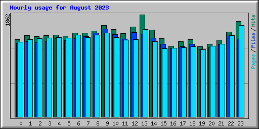 Hourly usage for August 2023